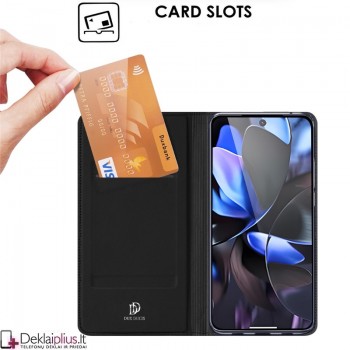 Dux Ducis Skin Pro dirbtinės odos dėklas - juodas (Google Pixel 10/Pixel 10 Pro)